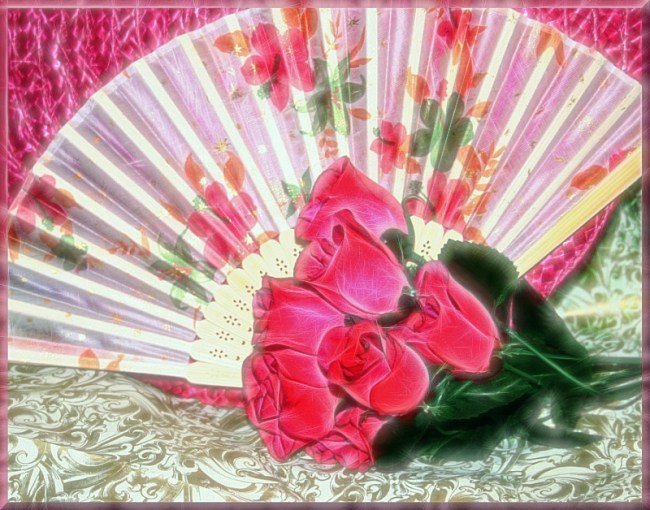 Fractalius Fan and Roses Image