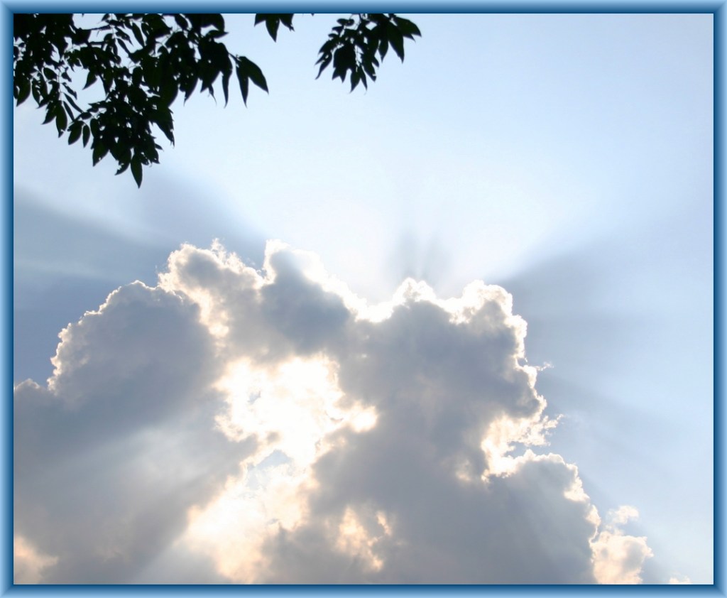 Sun rays in clouds.