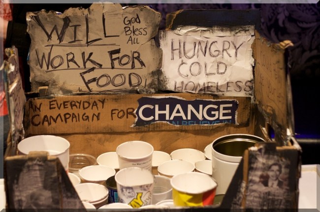 Will Work for Food Signs by Flickr User Aaron Brazell CC License = Attribution, Non-Commerical, Share Alike Signs by Flickr User Technosailor CC License = Attribution, Non-Commercial, Share-Alike
