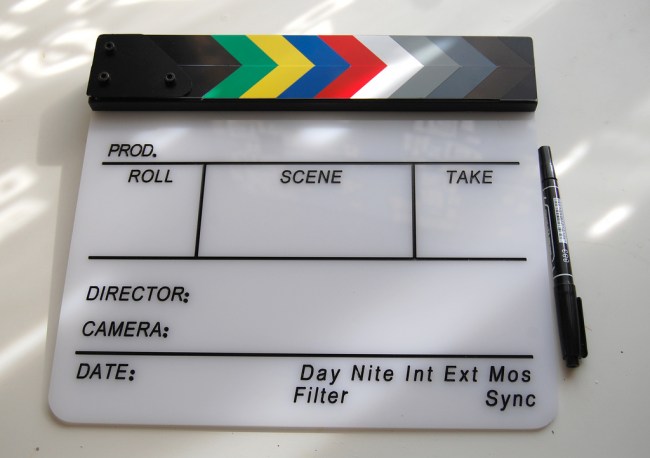 Clapperboard by Flickr User Kirill Proskurin, CC License = Attribution