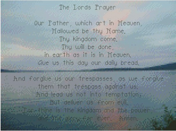 The Lord's Prayer by Flickr User Elaine Layden, CC License = Attribution, Noncommercial, Share Alike