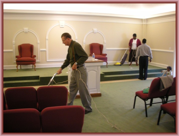 Church Cleaning by Flickr User Judy Baxter, CC License = Attribution, Noncommercial, Share Alike