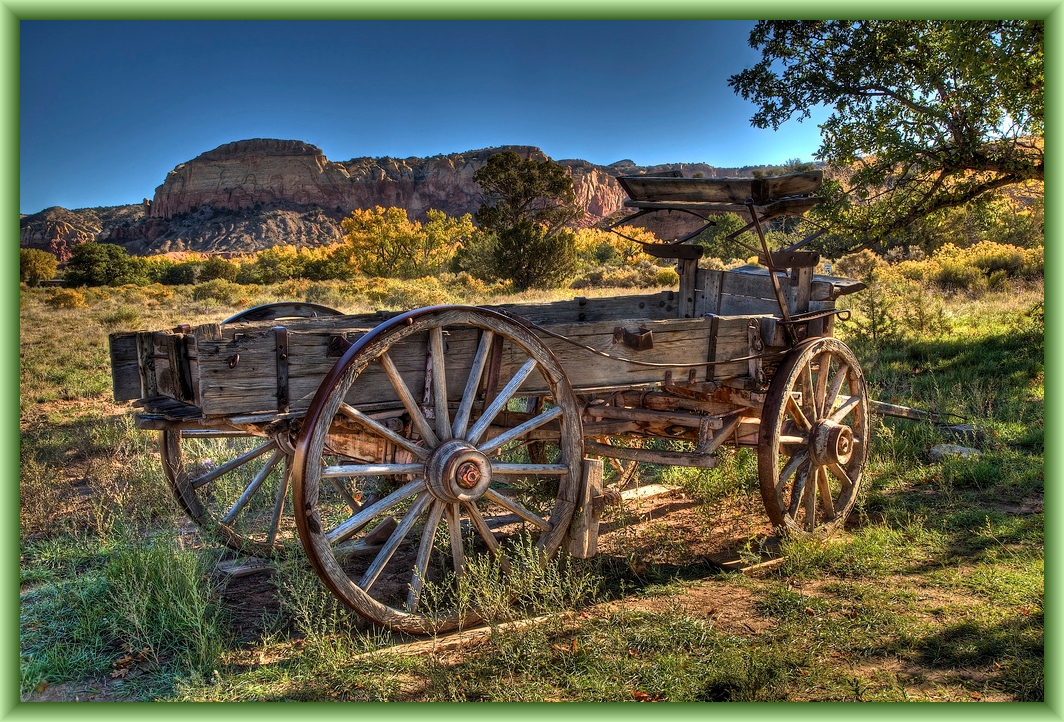 Ghost Ranch Welcome Wagon by Flickr User Angi English, CC License = Attribution, Noncommercial