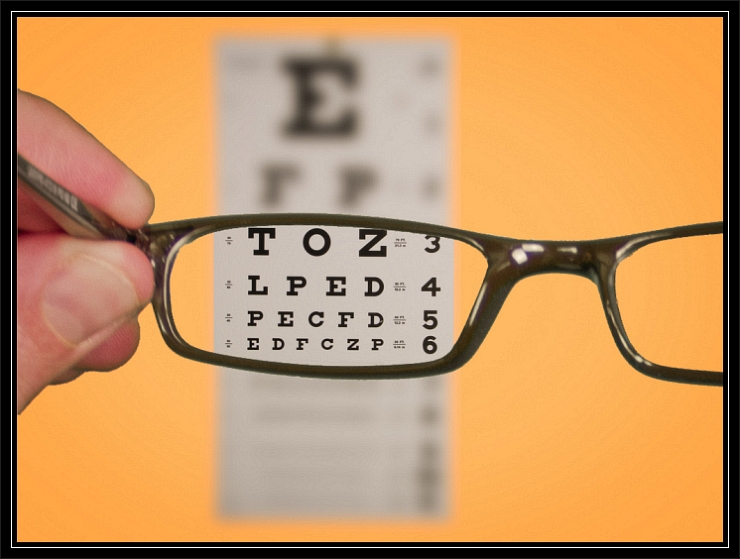 Vision of Eyechart with Glasses by Flickr User Ken Teegardin, CC License = Attribution, Share Alike
