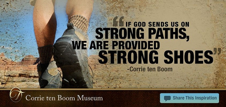 Strong Shoes for Strong Paths by Flickr User Corrie ten Boom Museum, CC License = Attribution, Noncommercial, No Derivative Works