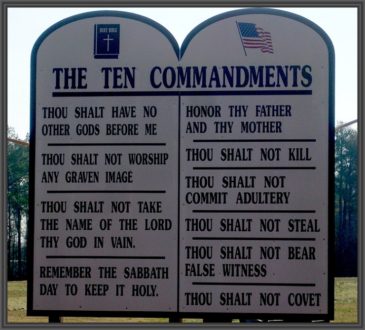Ten Commandments by Flickr User Gerry Dincher, CC License = Attribution, Share Alike
