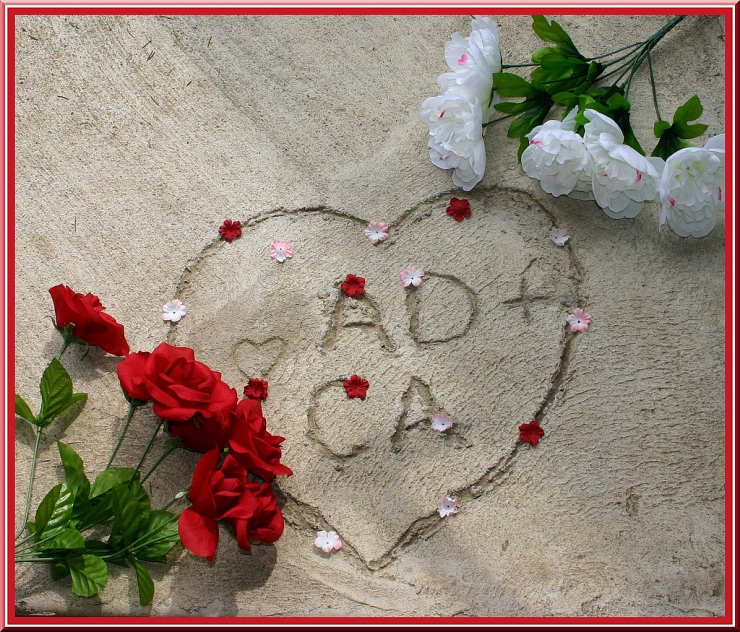 Concrete Love Declaration of David to Crystal, Decorated and Photographed by Crystal A Murray