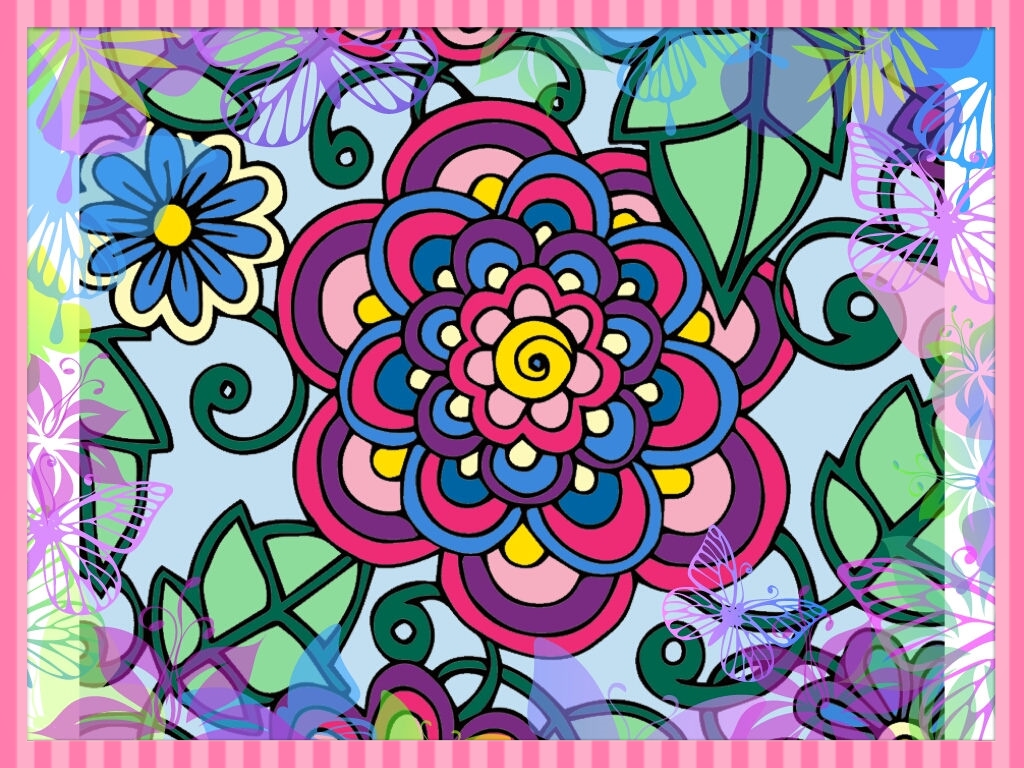 Cool PicsArt Edits on Colorfy Flower--Framed